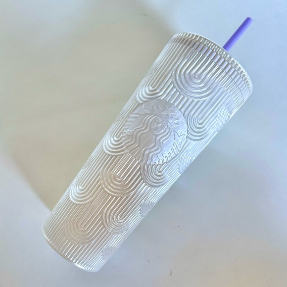 STARBUCKS 24oz TUMBLER LIMITED EDITION BEST MOST FAVORITE PEARLESCENT WHITE - Picture 3 of 3